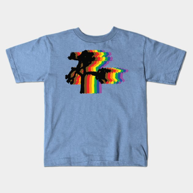 U2 - Joshua Tree Silhouette - Pride Flag Kids T-Shirt by Rad Love